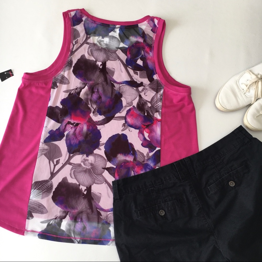 PBX Pro Athletic Tank Top, Berry Floral, sz L